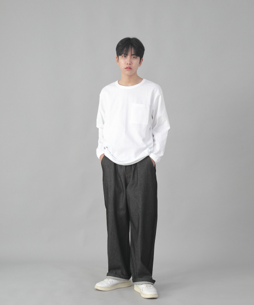 SAINTCREW(セントクルー)の「ブラックPラインEXワイドパンツPLW-341デニムブラック(デニムパンツ・メンズ・その他・MEDIUM/LARGE/X-LARGE)」の4枚目の写真