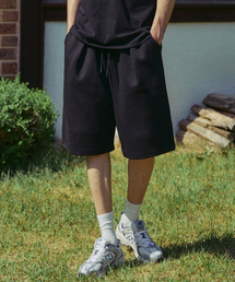 reverse wide half pants black
