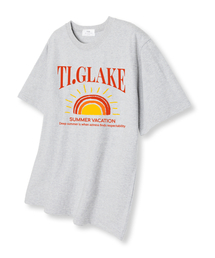 ベケーションサン オーバーサイズ 半袖Tシャツ ライトグレー