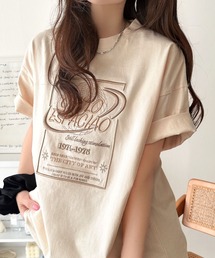 Java（ジャバ）の「《JaVaジャバコラボ》シンプル派にも推したい!綿100%グラフィック刺繍Tシャツ(半袖)（Tシャツ/カットソー）」