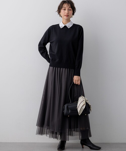 23区(ニジュウサンク)の「ビジューデザイン 2WAY ニット(ニット/セーター・レディース・ネイビー系/スカイブルー系/ブラック系・40/38)」の16枚目の写真
