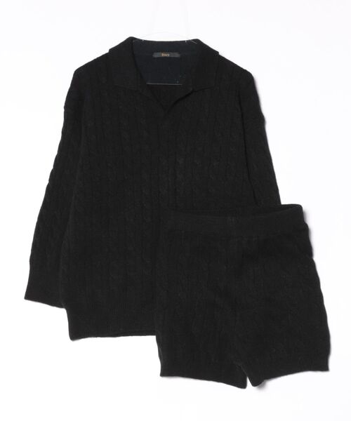 Ritzy(リッツィー)の「ケーブル編みオーバーサイズ トップス+ショートパンツ ニットセット(ニット/セーター・レディース・グレー/ブラック/ホワイト・FREE)」の16枚目の写真