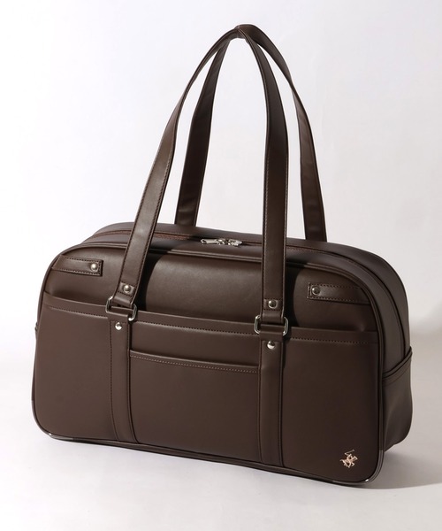 BEVERLY HILLS POLO CLUB(ビバリーヒルズポロクラブ)の「【BEVERLY HILLS POLO CLUB / ビバリーヒルズ ポロクラブ】 School Boston BAG/スクール ボストンバッグ(合成皮革)(容量:約17L)(ボストンバッグ・レディース・ブラック/ブラウン・FREE)」の12枚目の写真