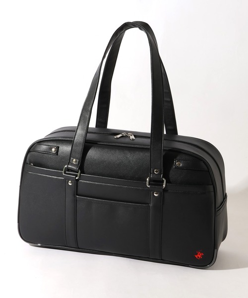 BEVERLY HILLS POLO CLUB(ビバリーヒルズポロクラブ)の「【BEVERLY HILLS POLO CLUB / ビバリーヒルズ ポロクラブ】 School Boston BAG/スクール ボストンバッグ(合成皮革)(容量:約17L)(ボストンバッグ・レディース・ブラック/ブラウン・FREE)」の3枚目の写真