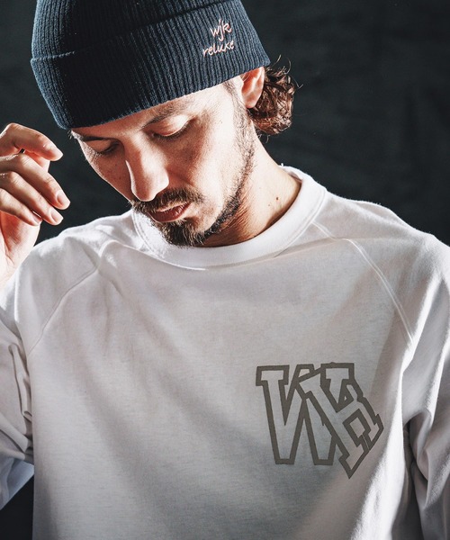 wjk reluxe（ダブルジェーケーリラックス）の「mlt5533-initial print raglan LS tee カットソー(WR26S-30)（Tシャツ/カットソー・メンズ・ネイビー/ブラック/ホワイト・XL/L/M/S）」の5枚目の写真