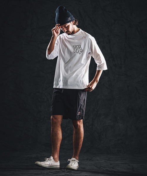 wjk reluxe（ダブルジェーケーリラックス）の「mlt5533-initial print raglan LS tee カットソー(WR26S-30)（Tシャツ/カットソー・メンズ・ネイビー/ブラック/ホワイト・XL/L/M/S）」の7枚目の写真