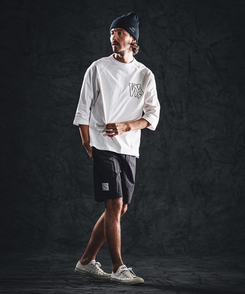 wjk reluxe（ダブルジェーケーリラックス）の「mlt5533-initial print raglan LS tee カットソー(WR26S-30)（Tシャツ/カットソー・メンズ・ネイビー/ブラック/ホワイト・XL/L/M/S）」の8枚目の写真