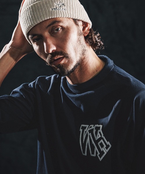 wjk reluxe（ダブルジェーケーリラックス）の「mlt5533-initial print raglan LS tee カットソー(WR26S-30)（Tシャツ/カットソー・メンズ・ネイビー/ブラック/ホワイト・XL/L/M/S）」の10枚目の写真