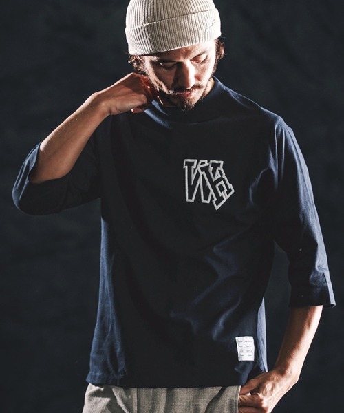 wjk reluxe（ダブルジェーケーリラックス）の「mlt5533-initial print raglan LS tee カットソー(WR26S-30)（Tシャツ/カットソー・メンズ・ネイビー/ブラック/ホワイト・XL/L/M/S）」の11枚目の写真