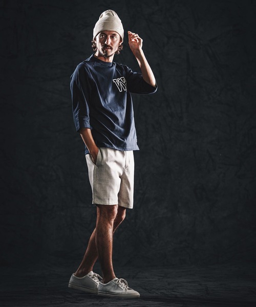 wjk reluxe（ダブルジェーケーリラックス）の「mlt5533-initial print raglan LS tee カットソー(WR26S-30)（Tシャツ/カットソー・メンズ・ネイビー/ブラック/ホワイト・XL/L/M/S）」の13枚目の写真