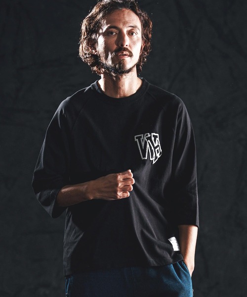 wjk reluxe（ダブルジェーケーリラックス）の「mlt5533-initial print raglan LS tee カットソー(WR26S-30)（Tシャツ/カットソー・メンズ・ネイビー/ブラック/ホワイト・XL/L/M/S）」の17枚目の写真