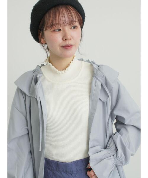 Samansa Mos2（サマンサ モスモス）の「【マシンウォッシャブル】もちもちリブフリルタートルネックニット（ニット/セーター・レディース・モカ/ブラック/オフホワイト/グリーン・F）」の2枚目の写真
