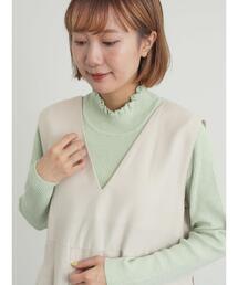 Samansa Mos2 | 【マシンウォッシャブル】もちもちリブフリルタートルネックニット(ニット/セーター)