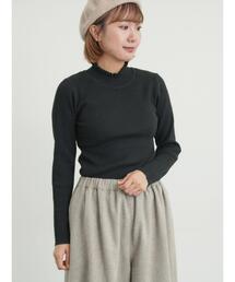 Samansa Mos2 | 【マシンウォッシャブル】もちもちリブフリルタートルネックニット(ニット/セーター)