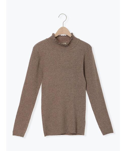 Samansa Mos2（サマンサ モスモス）の「【マシンウォッシャブル】もちもちリブフリルタートルネックニット（ニット/セーター・レディース・モカ/ブラック/オフホワイト/グリーン・F）」の4枚目の写真