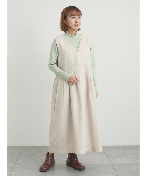 Samansa Mos2（サマンサ モスモス）の「【マシンウォッシャブル】もちもちリブフリルタートルネックニット（ニット/セーター・レディース・モカ/ブラック/オフホワイト/グリーン・F）」の8枚目の写真