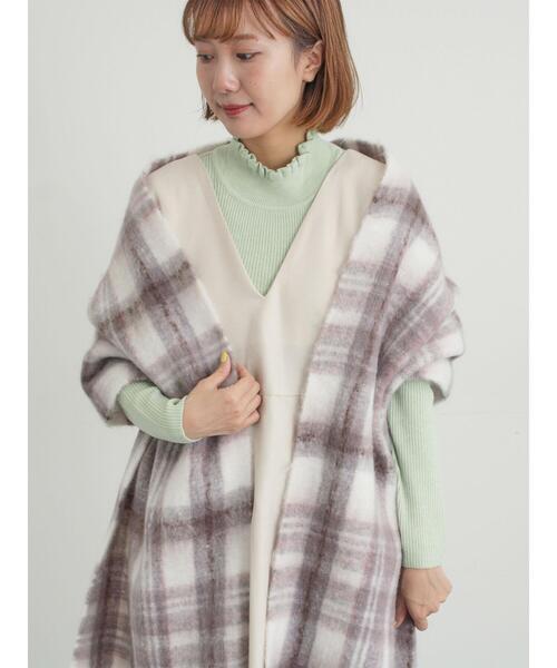 Samansa Mos2（サマンサ モスモス）の「【マシンウォッシャブル】もちもちリブフリルタートルネックニット（ニット/セーター・レディース・モカ/ブラック/オフホワイト/グリーン・F）」の9枚目の写真