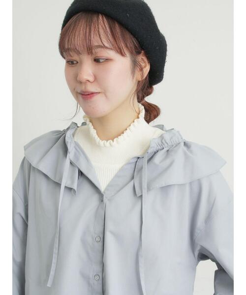 Samansa Mos2（サマンサ モスモス）の「【マシンウォッシャブル】もちもちリブフリルタートルネックニット（ニット/セーター・レディース・モカ/ブラック/オフホワイト/グリーン・F）」の13枚目の写真