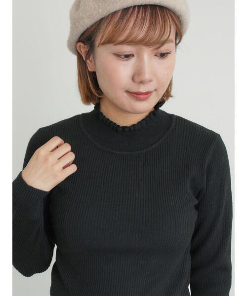 Samansa Mos2（サマンサ モスモス）の「【マシンウォッシャブル】もちもちリブフリルタートルネックニット（ニット/セーター・レディース・モカ/ブラック/オフホワイト/グリーン・F）」の17枚目の写真