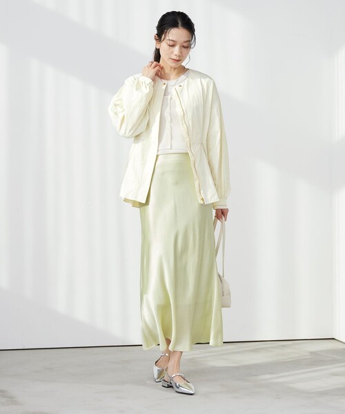 green label relaxing（グリーンレーベルリラクシング）の「［size SHORTあり］ウエスト ギャザー ブルゾン（ブルゾン・レディース・オフホワイト/モカ/ネイビー・FREE/SHORT）」の11枚目の写真