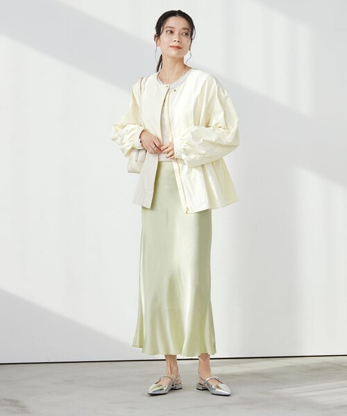 green label relaxing（グリーンレーベルリラクシング）の「［size SHORTあり］ウエスト ギャザー ブルゾン（ブルゾン・レディース・オフホワイト/モカ/ネイビー・FREE/SHORT）」の12枚目の写真