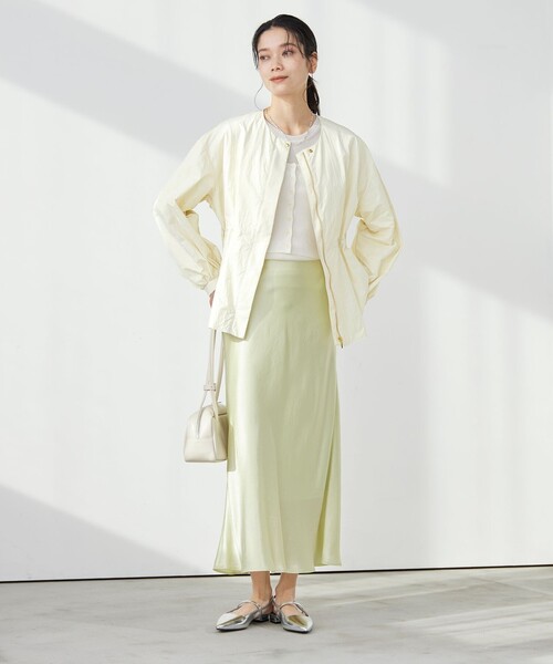 green label relaxing（グリーンレーベルリラクシング）の「［size SHORTあり］ウエスト ギャザー ブルゾン（ブルゾン・レディース・オフホワイト/モカ/ネイビー・FREE/SHORT）」の13枚目の写真