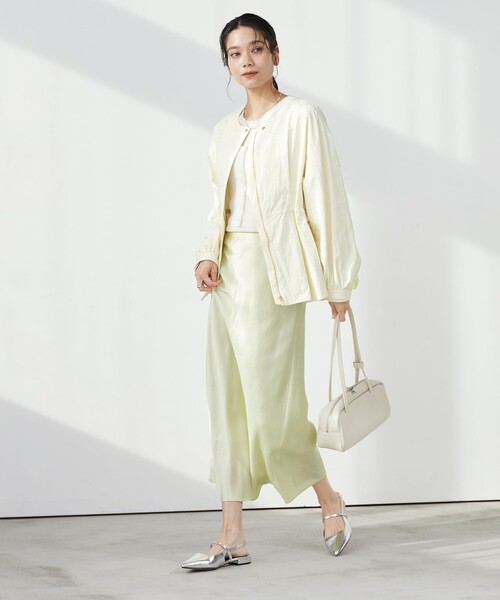 green label relaxing（グリーンレーベルリラクシング）の「［size SHORTあり］ウエスト ギャザー ブルゾン（ブルゾン・レディース・オフホワイト/モカ/ネイビー・FREE/SHORT）」の14枚目の写真