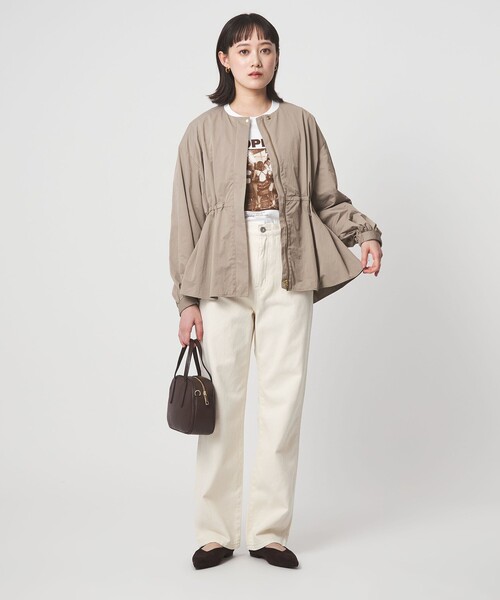 green label relaxing（グリーンレーベルリラクシング）の「［size SHORTあり］ウエスト ギャザー ブルゾン（ブルゾン・レディース・オフホワイト/モカ/ネイビー・FREE/SHORT）」の18枚目の写真