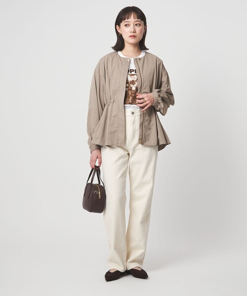 green label relaxing（グリーンレーベルリラクシング）の「［size SHORTあり］ウエスト ギャザー ブルゾン（ブルゾン・レディース・オフホワイト/モカ/ネイビー・FREE/SHORT）」の20枚目の写真