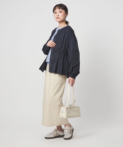 【美品】アンタイトル　ウエストギャザーブルゾン　ライトアウター　ネイビー　M セール】［size SHORTあり］ウエスト ギャザー ブルゾン（ブルゾン