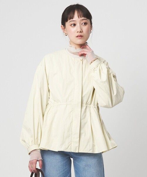 size SHORTあり］ウエスト ギャザー ブルゾン（ブルゾン）｜green
