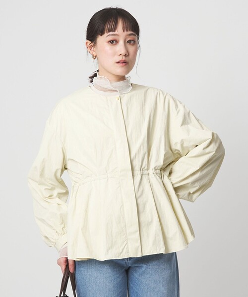 green label relaxing（グリーンレーベルリラクシング）の「［size SHORTあり］ウエスト ギャザー ブルゾン（ブルゾン・レディース・オフホワイト/モカ/ネイビー・FREE/SHORT）」の12枚目の写真