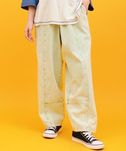 チチカカ（チチカカ）の「Orale! カラーデニムコクーンパンツ（デニムパンツ・レディース・ライトグリーン/ピンク/ブラック・FREE）」の3枚目の写真