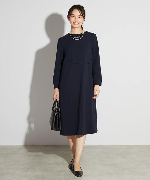 MELROSE claire(メルローズ クレール)の「【MELROSE CLAIRE noir】入卒園式・卒入学式・カットジョーゼットウエスト切り替えワンピース(一部WEB限定サイズ)(ワンピース・レディース・ブラック/ライトグレー/ダークネイビー・5/4/3/2/1)」の1枚目の写真