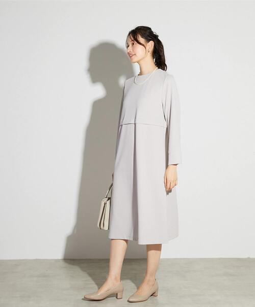 MELROSE claire(メルローズ クレール)の「【MELROSE CLAIRE noir】入卒園式・卒入学式・カットジョーゼットウエスト切り替えワンピース(一部WEB限定サイズ)(ワンピース・レディース・ブラック/ライトグレー/ダークネイビー・5/4/3/2/1)」の4枚目の写真