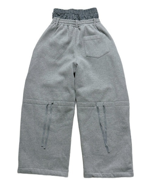 Chikashitsu +(チカシツプラス)の「【Chikashitsu +】layered heavy sweat pants / 【チカシツプラス】レイヤードヘビースウェットパンツ(スウェットパンツ・メンズ・杢グレー/ブラック・ONE SIZE)」の5枚目の写真
