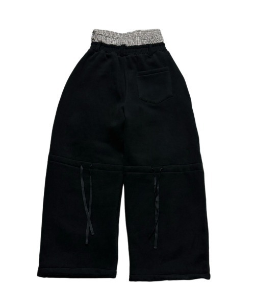 Chikashitsu +(チカシツプラス)の「【Chikashitsu +】layered heavy sweat pants / 【チカシツプラス】レイヤードヘビースウェットパンツ(スウェットパンツ・メンズ・杢グレー/ブラック・ONE SIZE)」の3枚目の写真