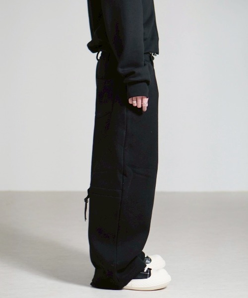 Chikashitsu +(チカシツプラス)の「【Chikashitsu +】layered heavy sweat pants / 【チカシツプラス】レイヤードヘビースウェットパンツ(スウェットパンツ・メンズ・杢グレー/ブラック・ONE SIZE)」の22枚目の写真