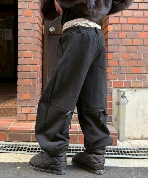 Chikashitsu +(チカシツプラス)の「【Chikashitsu +】layered heavy sweat pants / 【チカシツプラス】レイヤードヘビースウェットパンツ(スウェットパンツ・メンズ・杢グレー/ブラック・ONE SIZE)」の12枚目の写真