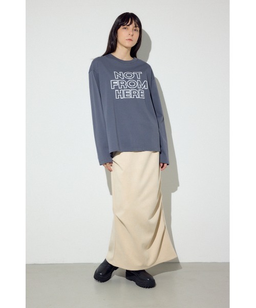AZUL by moussy(アズールバイマウジー)の「【身長/骨格別着用画像あり】フェイクスエードタックスカート 秋服 冬服 春服 ロングスカート デザインスカート 無地(スカート・レディース・アイボリー/ブラウン/ベージュ・SMALL/MEDIUM)」の5枚目の写真