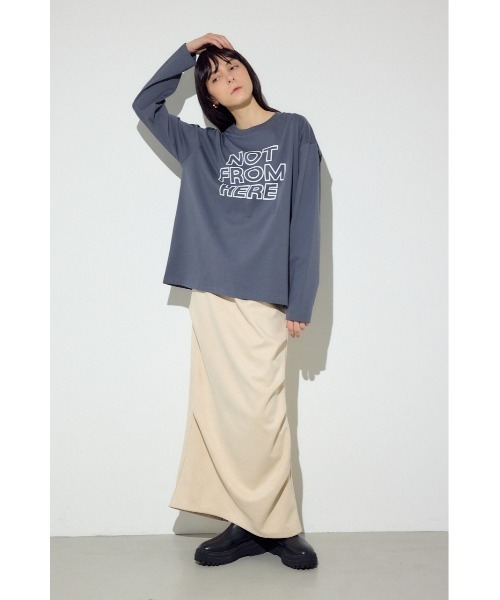 AZUL by moussy(アズールバイマウジー)の「【身長/骨格別着用画像あり】フェイクスエードタックスカート 秋服 冬服 春服 ロングスカート デザインスカート 無地(スカート・レディース・アイボリー/ブラウン/ベージュ・SMALL/MEDIUM)」の6枚目の写真