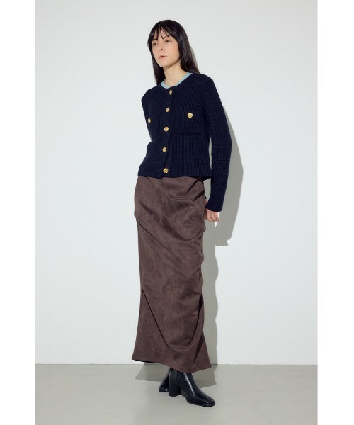 AZUL by moussy(アズールバイマウジー)の「【身長/骨格別着用画像あり】フェイクスエードタックスカート 秋服 冬服 春服 ロングスカート デザインスカート 無地(スカート・レディース・アイボリー/ブラウン/ベージュ・SMALL/MEDIUM)」の16枚目の写真