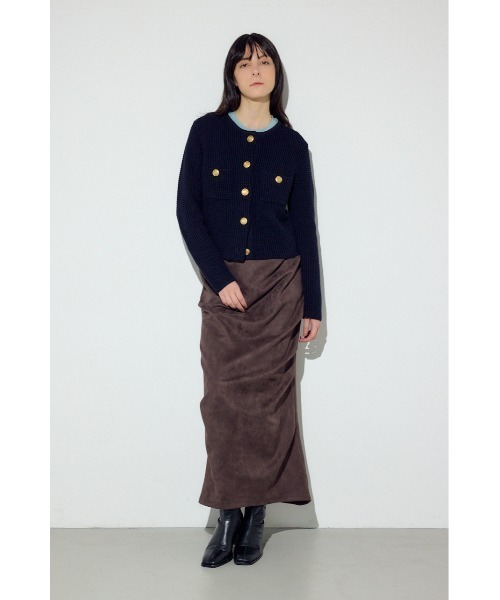 AZUL by moussy(アズールバイマウジー)の「【身長/骨格別着用画像あり】フェイクスエードタックスカート 秋服 冬服 春服 ロングスカート デザインスカート 無地(スカート・レディース・アイボリー/ブラウン/ベージュ・SMALL/MEDIUM)」の17枚目の写真