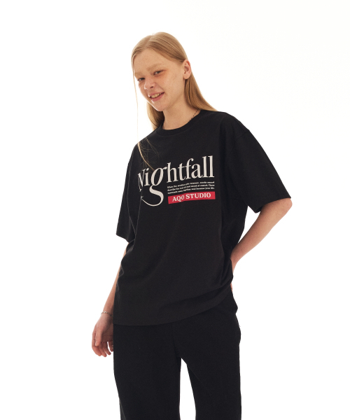 AQO STUDIO SPACE(アコスタジオスペース)の「ナイトフォールTシャツブラック(Tシャツ/カットソー・レディース・ブラック・FREE)」の2枚目の写真