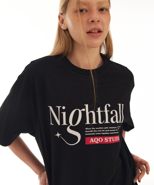AQO STUDIO SPACE(アコスタジオスペース)の「ナイトフォールTシャツブラック(Tシャツ/カットソー・レディース・ブラック・FREE)」の3枚目の写真