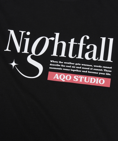 AQO STUDIO SPACE(アコスタジオスペース)の「ナイトフォールTシャツブラック(Tシャツ/カットソー・レディース・ブラック・FREE)」の6枚目の写真