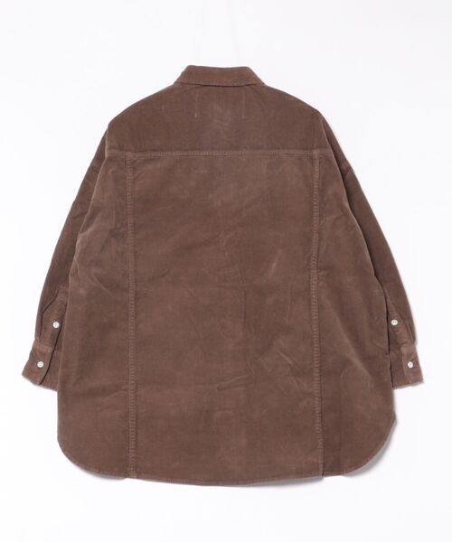 Healthy denim(ヘルシーデニム)の「Almond オーバーコーデュロイシャツ【Healthy Denim/ヘルシーデニム】(シャツ/ブラウス・レディース・ブラウン/アイボリー・36)」の8枚目の写真
