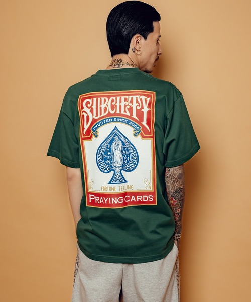 Subciety（サブサエティ）の「Praycard tee（Tシャツ/カットソー・メンズ・グリーン/ブラック/ホワイト・SMALL/MEDIUM/LARGE/X-LARGE/XX-LARGE）」の14枚目の写真