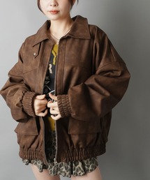 SPINNS | ヴィンテージムード漂う 合皮A2ジャケット(その他アウター)