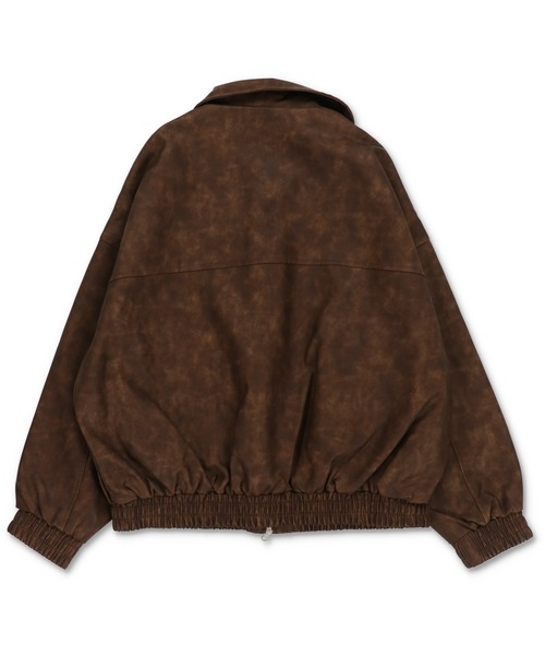 SPINNS（スピンズ）の「ヴィンテージムード漂う 合皮A2ジャケット（その他アウター・レディース・ブラウン/ブラック・ONESIZE）」の5枚目の写真